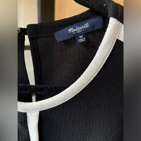 Madewell Crepe Black & White Canal Top - Picture 4 of 4